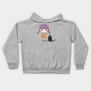 A girl and her Cat Kids Hoodie